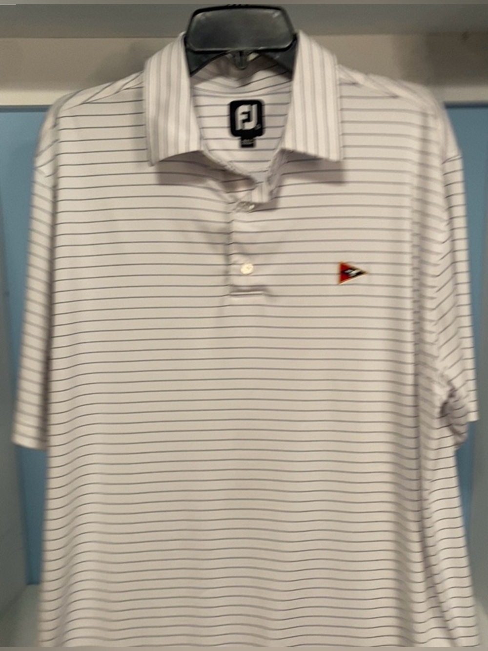 FootJoy Performance Golf Polo Shirt Striped Westhampton CC NY, Seth Raynor L